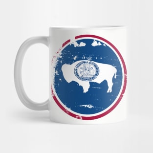 Distressed Wyoming State Flag Buffalo Symbol Mug